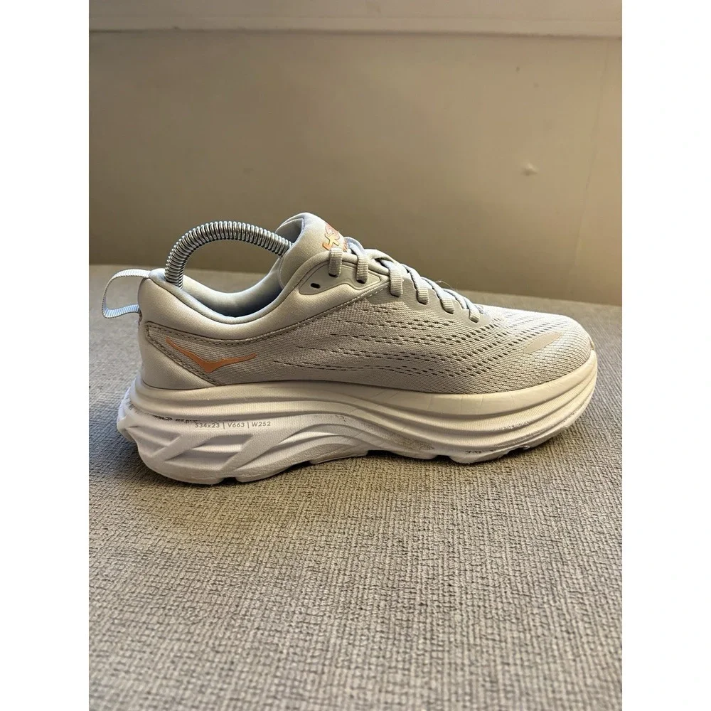 Women's Hoka One One Bondi 8 Harbor Mist Lunar Rock Running Shoes sz 7B